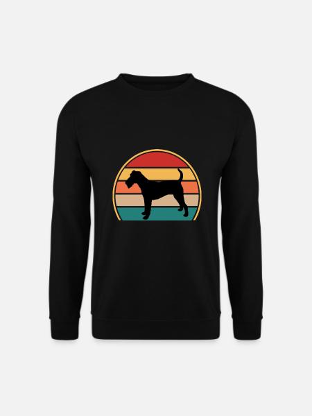 Irish Terrier Hundeliebhaber Silhouette Vintage Sonnenuntergang - Unisex Pullover - Schwarz