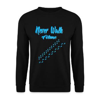 Never walk alone - Unisex Pullover - Schwarz - Vorne - Alina (178cm) & Michal (187cm)