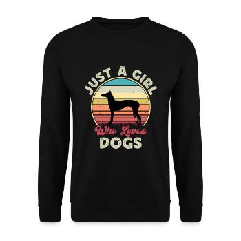 Ibizan Hound Hund Lover Silhouette Vintage Sonnenuntergang - Unisex Pullover - Schwarz - Vorne - Alina (178cm) & Michal (187cm)