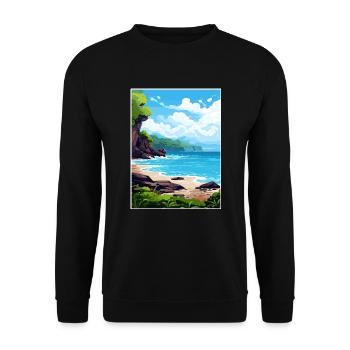 Papagayo Halbinsel Costa Rica Reiseposter - Unisex Pullover - Schwarz - Vorne - Alina (178cm) & Michal (187cm)