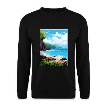 Papagayo Halbinsel Costa Rica Reiseposter - Unisex Pullover - Schwarz - Vorne - Alina (178cm) & Michal (187cm)