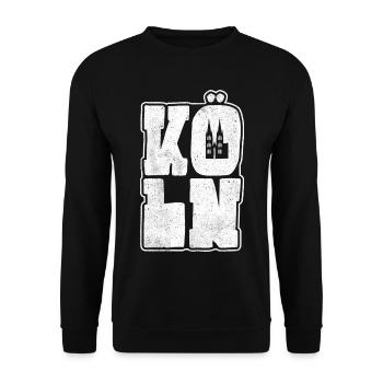 Kölner Karneval Souvenir Design Fasching Köln - Unisex Pullover - Schwarz - Vorne - Alina (178cm) & Michal (187cm)