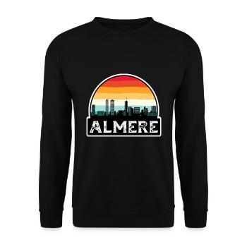 Almere Niederlande Flagge Skyline Reisesouvenir - Unisex Pullover - Schwarz - Vorne - Alina (178cm) & Michal (187cm)