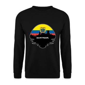 Guayaquil Equador Flagge Skyline Silhouette Reisen - Unisex Pullover - Schwarz - Vorne - Alina (178cm) & Michal (187cm)