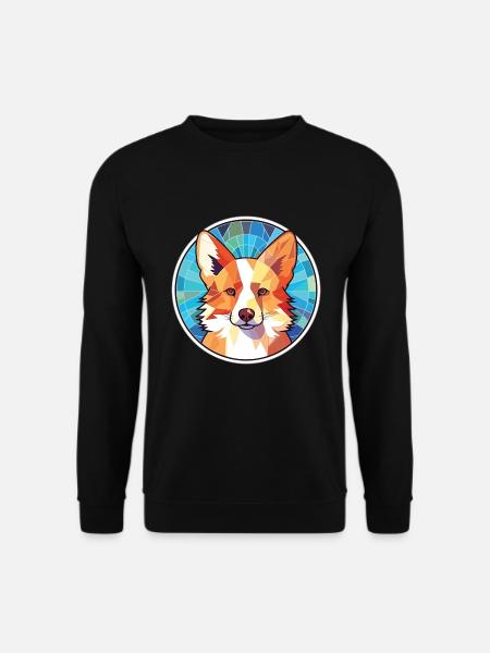Isländischer Schäferhund Hunderasse buntes Aquarell - Unisex Pullover - Schwarz