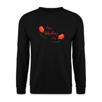 valentines day poppy - Unisex Pullover - Schwarz - Vorne - Alina (178cm) & Michal (187cm)