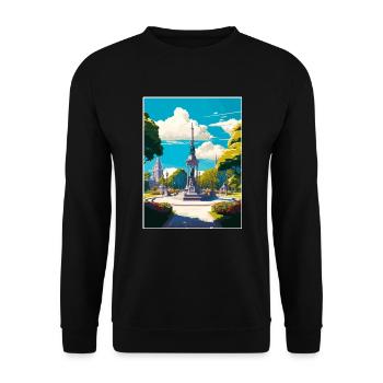 Savannah Georgia Vintage Reiseposter Souvenir - Unisex Pullover - Schwarz - Vorne - Alina (178cm) & Michal (187cm)