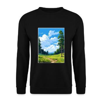 Kaitoke Regional Park Neuseeland Reiseposter - Unisex Pullover - Schwarz - Vorne - Alina (178cm) & Michal (187cm)