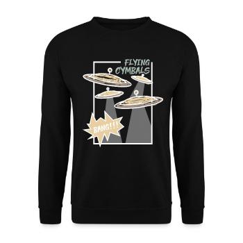 Wilder Schlagzeuger Bühnenshow - Unisex Pullover - Schwarz - Vorne - Alina (178cm) & Michal (187cm)