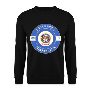 Coon Rapids Minnesota Flagge USA Souvenir Abzeichen - Unisex Pullover - Schwarz - Vorne - Alina (178cm) & Michal (187cm)