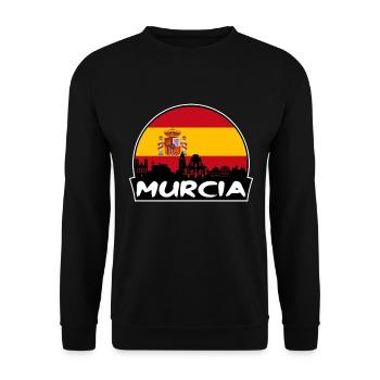 Murcia Spanien Flagge Skyline Silhouette Reisen - Unisex Pullover - Schwarz - Vorne - Alina (178cm) & Michal (187cm)