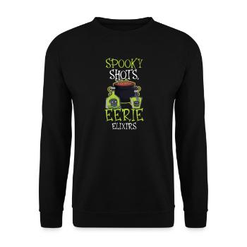 Gespenstische Shots Unheimliche Elixiere Barkeeper - Unisex Pullover - Schwarz - Vorne - Alina (178cm) & Michal (187cm)
