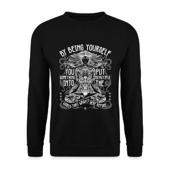 Yoga Bringt Klarheit ins Leben Verwirrung Meditati - Unisex Pullover - Schwarz - Vorne - Alina (178cm) & Michal (187cm)