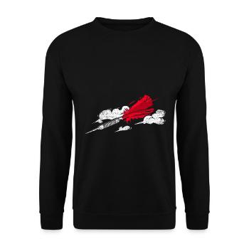 Zielsicherer Dartpfeil Vereinsabend - Unisex Pullover - Schwarz - Vorne - Alina (178cm) & Michal (187cm)