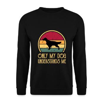 Englisch Setter Hundeliebhaber Silhouette Vintage Sonnenuntergang - Unisex Pullover - Schwarz - Vorne - Alina (178cm) & Michal (187cm)