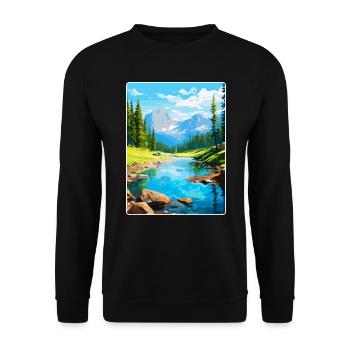 Aiguestortes I Estany de Sant Maurici Park Spanien - Unisex Pullover - Schwarz - Vorne - Alina (178cm) & Michal (187cm)