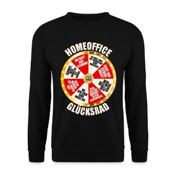 Homeoffice Glücksrad Büro Heimarbeit Home Office - Unisex Pullover - Schwarz - Vorne - Alina (178cm) & Michal (187cm)