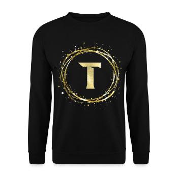 T - Unisex Pullover - Schwarz - Vorne - Alina (178cm) & Michal (187cm)