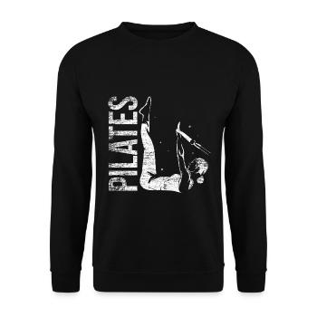 Geschmeidige Pilates Rumpfkraft - Unisex Pullover - Schwarz - Vorne - Alina (178cm) & Michal (187cm)