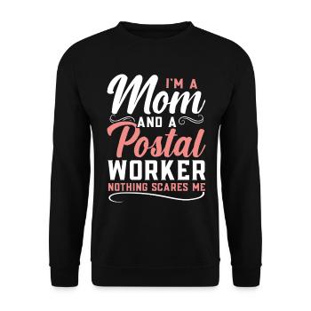 Ich bin eine Mutter und ein Postangestellter Nicht - Unisex Pullover - Schwarz - Vorne - Alina (178cm) & Michal (187cm)