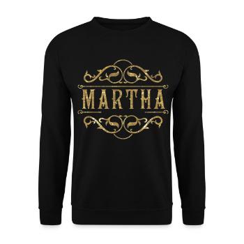 Martha gold - Unisex Pullover - Schwarz - Vorne - Alina (178cm) & Michal (187cm)