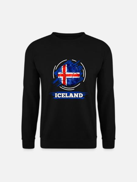 Iceland Fußball - Ball in Island Farben - Unisex Pullover - Schwarz
