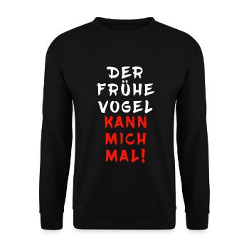 Der frühe Vogel kann mich mal - Unisex Pullover - Schwarz - Vorne - Alina (178cm) & Michal (187cm)