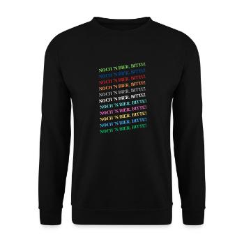 "Noch' n BIER bitte!" - Unisex Pullover - Schwarz - Vorne - Alina (178cm) & Michal (187cm)