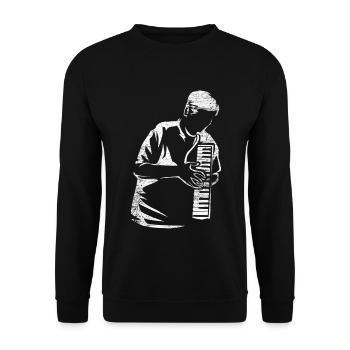 Fröhliche Melodica Musikschule - Unisex Pullover - Schwarz - Vorne - Alina (178cm) & Michal (187cm)