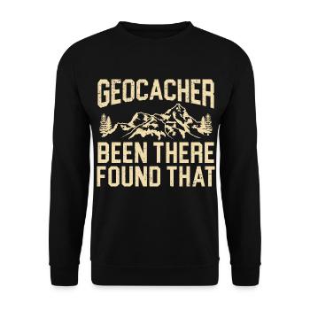 Geocacher Been There Found That Geocaching - Unisex Pullover - Schwarz - Vorne - Alina (178cm) & Michal (187cm)