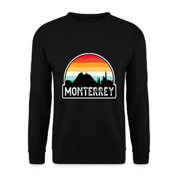 Monterrey Mexiko Flagge Skyline Reisesouvenir - Unisex Pullover - Schwarz - Vorne - Alina (178cm) & Michal (187cm)
