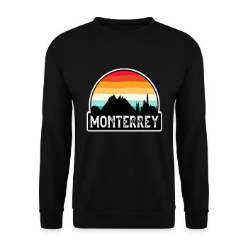 Monterrey Mexiko Flagge Skyline Reisesouvenir - Unisex Pullover - Schwarz - Vorne - Alina (178cm) & Michal (187cm)