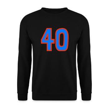 40. 40 JAHRE. 40-JÄHRIGES JUBILÄUM. 40-JÄHRIGES JUBILÄUM. - Unisex Pullover - Schwarz - Vorne - Alina (178cm) & Michal (187cm)