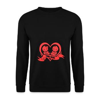 Twins Inside Schwangerschaft Zwillinge Schwanger - Unisex Pullover - Schwarz - Vorne - Alina (178cm) & Michal (187cm)