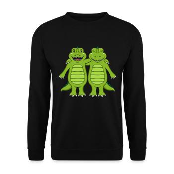Krokodile - Unisex Pullover - Schwarz - Vorne - Alina (178cm) & Michal (187cm)