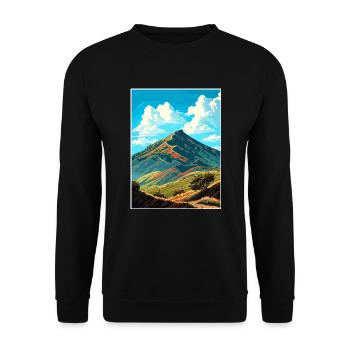 Mount Diablo California Vintage Reiseposter WPA - Unisex Pullover - Schwarz - Vorne - Alina (178cm) & Michal (187cm)