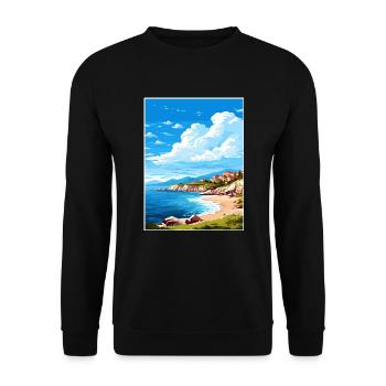 Zakynthos Griechenland Dekoration Griechisches Reiseposter - Unisex Pullover - Schwarz - Vorne - Alina (178cm) & Michal (187cm)
