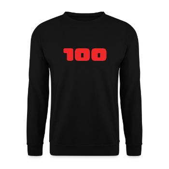 100. 100 JAHRE. 100-JÄHRIGES JUBILÄUM. 100. GEBURTSTAG - Unisex Pullover - Schwarz - Vorne - Alina (178cm) & Michal (187cm)