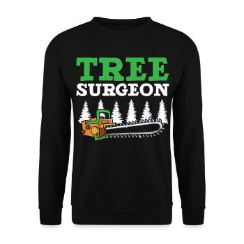 Baumchirurg Holzarbeiter Baumpfleger Arboriculture - Unisex Pullover - Schwarz - Vorne - Alina (178cm) & Michal (187cm)