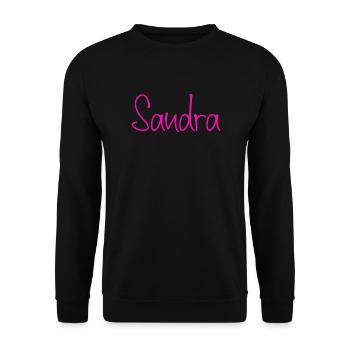 Sandra Neon-Handschrift - Unisex Pullover - Schwarz - Vorne - Alina (178cm) & Michal (187cm)