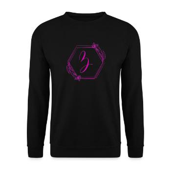 Blumenrahmen Z Kalligraphie - Unisex Pullover - Schwarz - Vorne - Alina (178cm) & Michal (187cm)