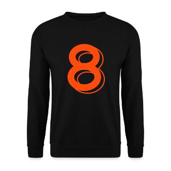 Trikotnummer 8  - Unisex Pullover - Schwarz - Vorne - Alina (178cm) & Michal (187cm)