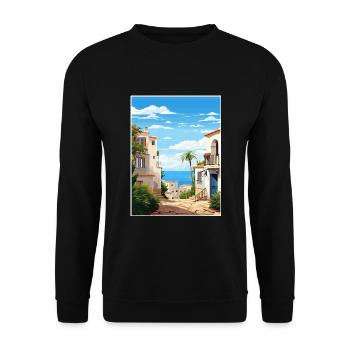 Almeria Spanien Vintage Reiseposter WPA Souvenir - Unisex Pullover - Schwarz - Vorne - Alina (178cm) & Michal (187cm)