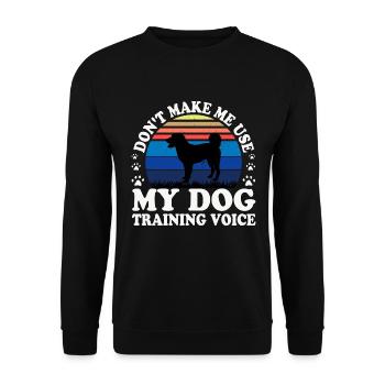 Appenzeller Sennenhund Hundesilhouette Retro Sonnenuntergang - Unisex Pullover - Schwarz - Vorne - Alina (178cm) & Michal (187cm)