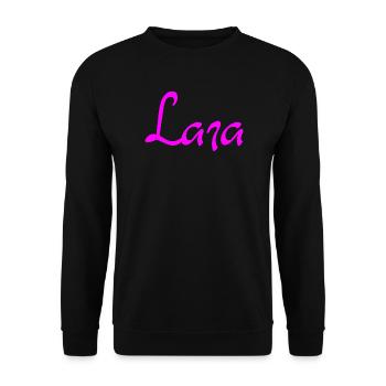 Lara Neon Schrift - Unisex Pullover - Schwarz - Vorne - Alina (178cm) & Michal (187cm)