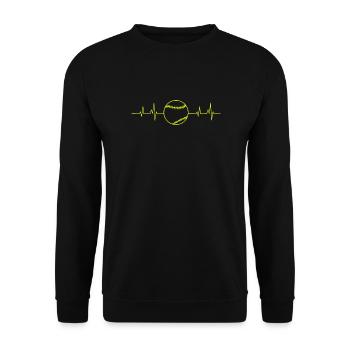 Herzschlag Tennisball Neon - Unisex Pullover - Schwarz - Vorne - Alina (178cm) & Michal (187cm)