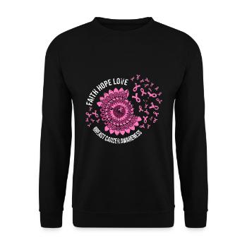 Brustkrebs Krebsdiagnose Geschenk - Unisex Pullover - Schwarz - Vorne - Alina (178cm) & Michal (187cm)
