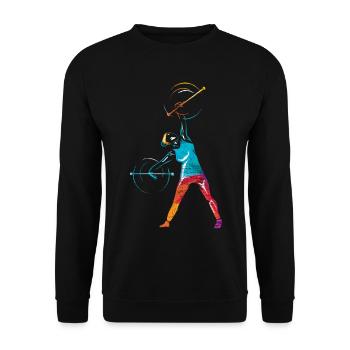Schwungvolles Stabdrehen Majorette - Unisex Pullover - Schwarz - Vorne - Alina (178cm) & Michal (187cm)