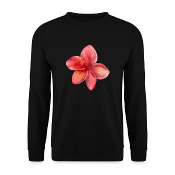 Blume rot - Unisex Pullover - Schwarz - Vorne - Alina (178cm) & Michal (187cm)