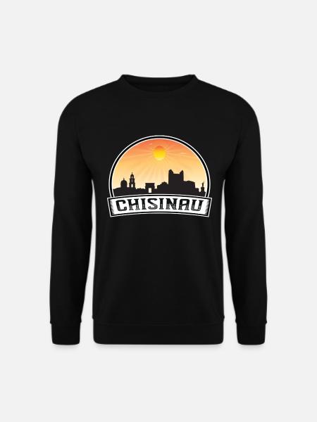 Chisinau Moldova Skyline Vintage Sunset Travel Sou - Unisex Pullover - Schwarz
